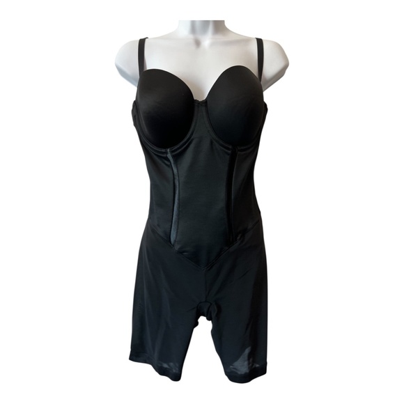 EUC JONES WEAR Black & Cream Floral Mid Length Dress Sz 14 + Flexees Shapewear - Picture 10 of 15